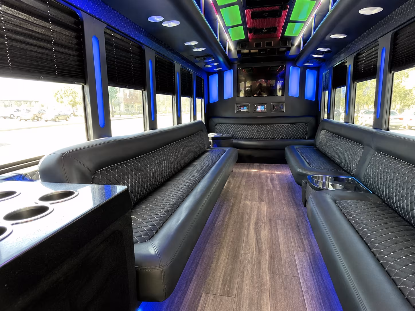 attleboro 15 passenger party bus inside