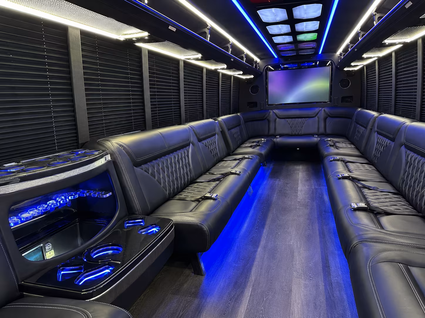attleboro 20 passenger party bus inside