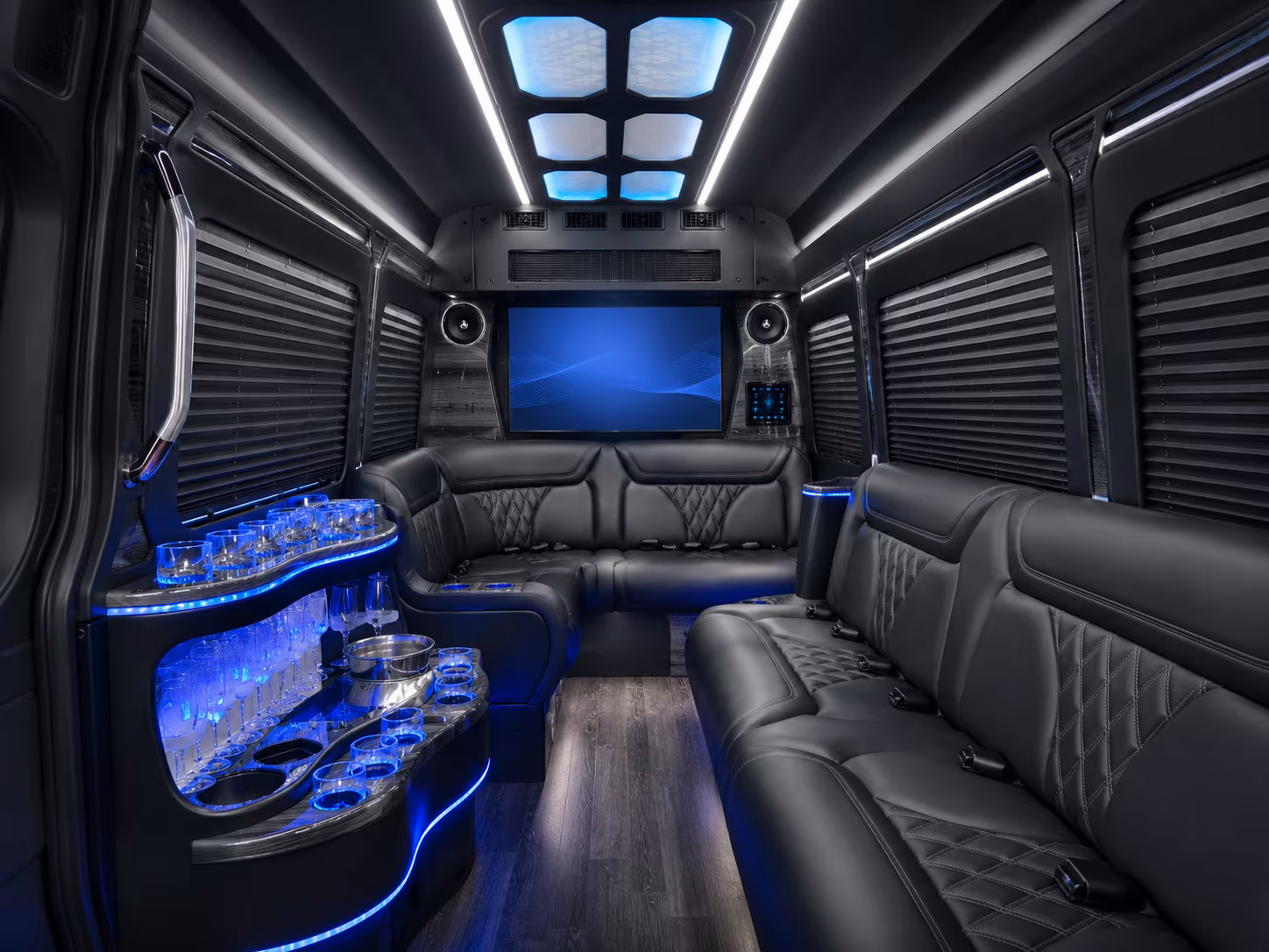 attleboro 28 passenger party bus interior