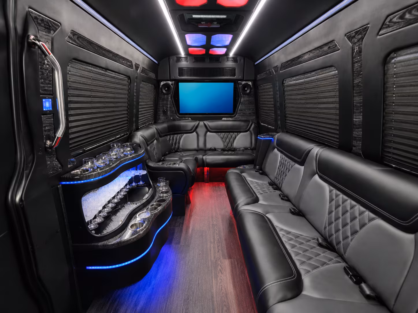 attleboro 30 passenger party bus inside