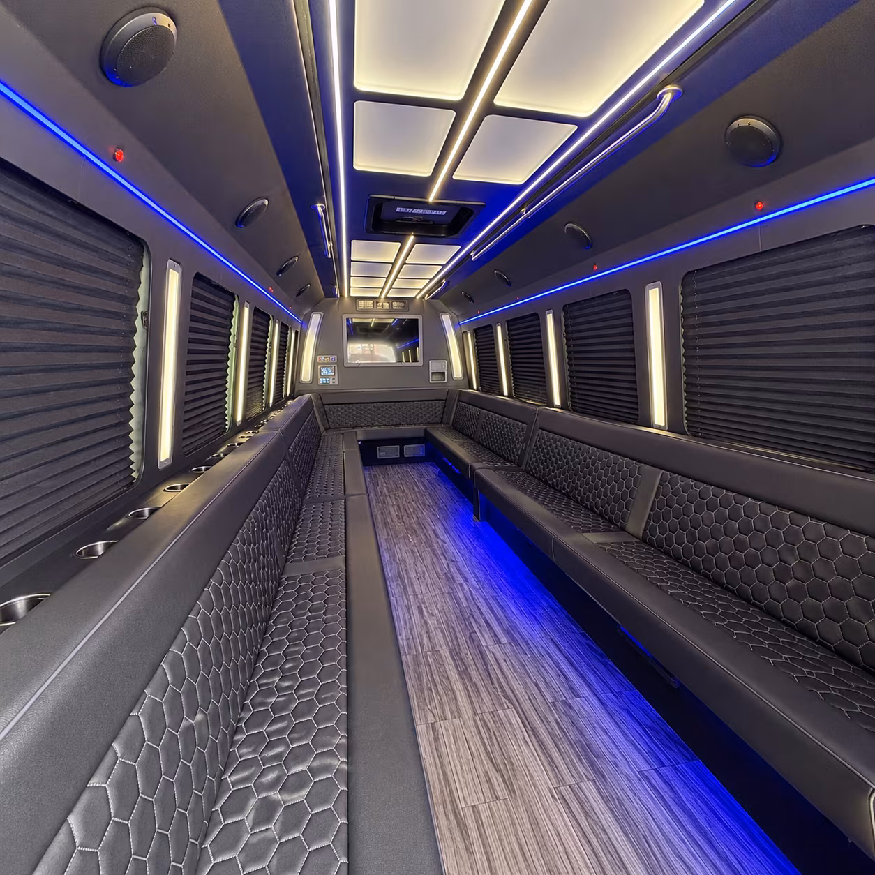 attleboro 30 passenger party bus interior