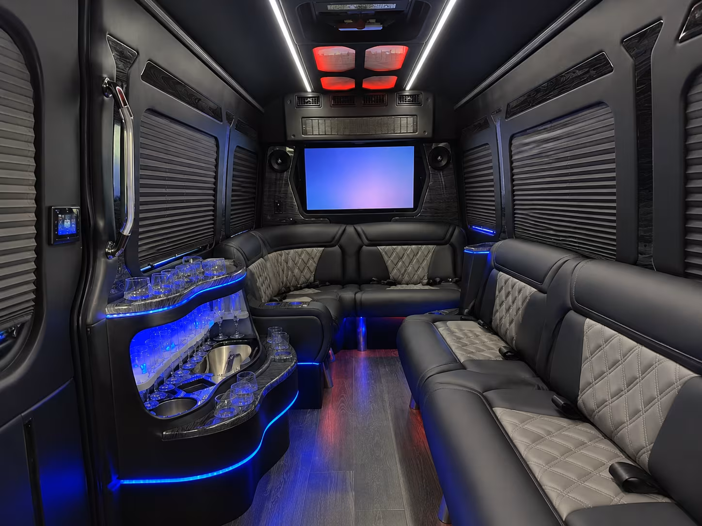 attleboro 40 passenger party bus interior