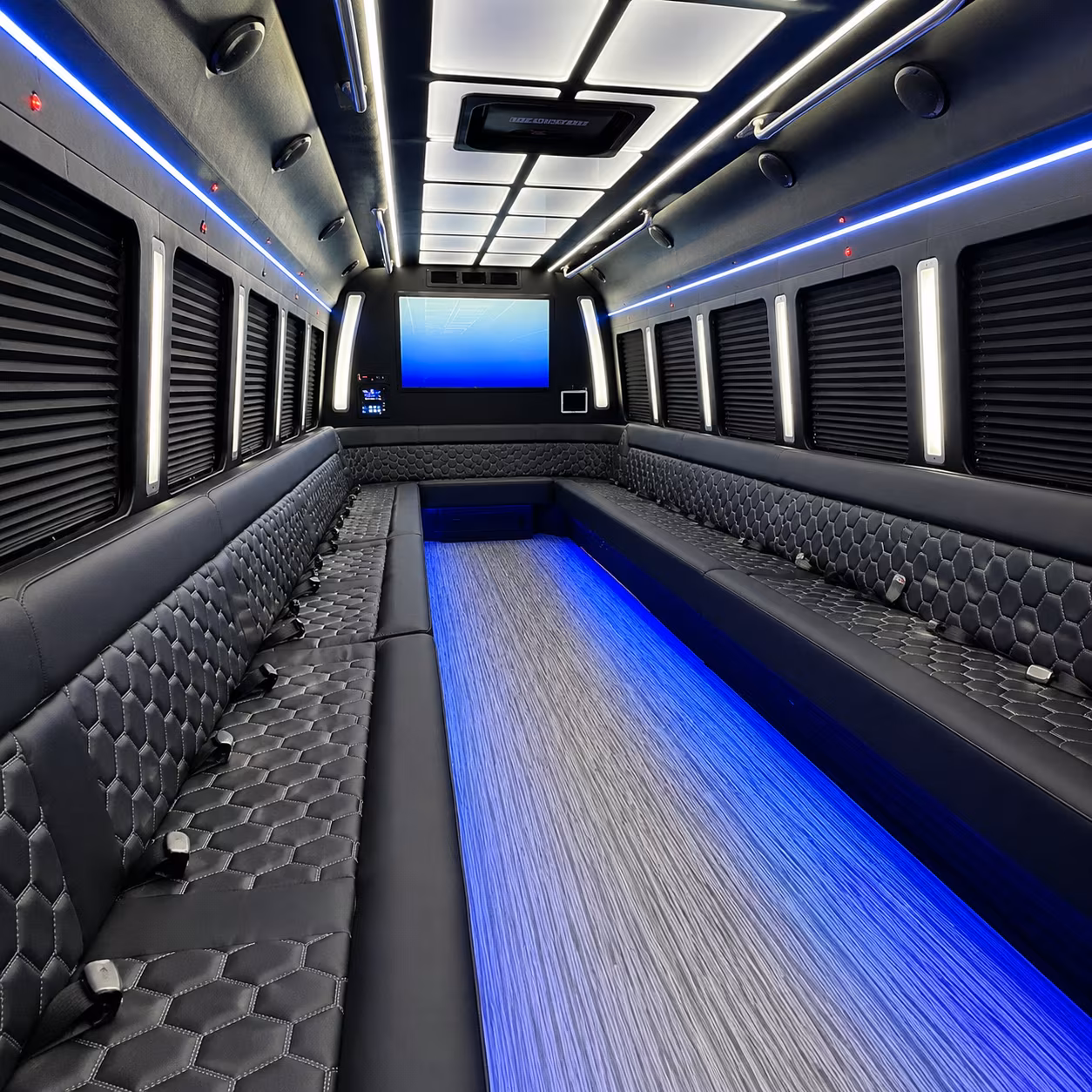 attleboro 50 passenger party bus inside