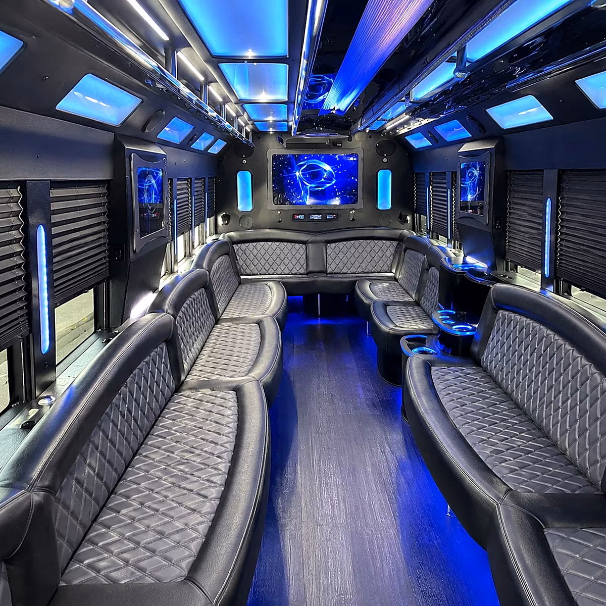 attleboro 50 passenger party bus interior