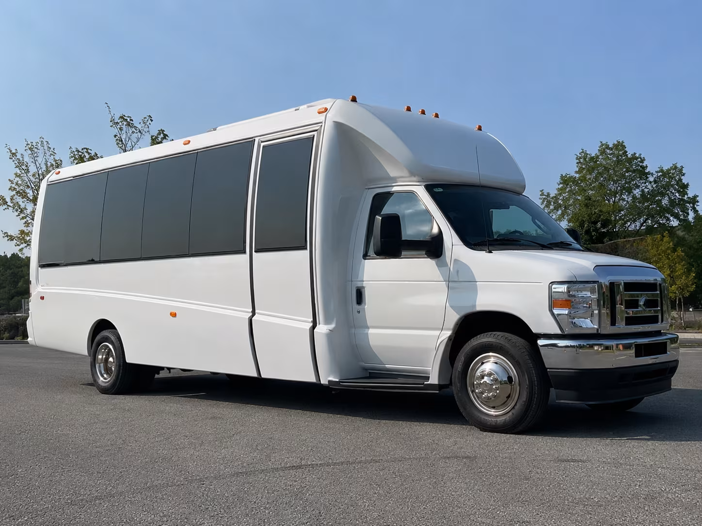 take a party bus from the getting ready suite to the reception and keep the celebration rolling
