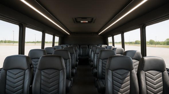 Interior of Charter Bus Company Attleboro's 25 Passenger Mini bus in Attleboro