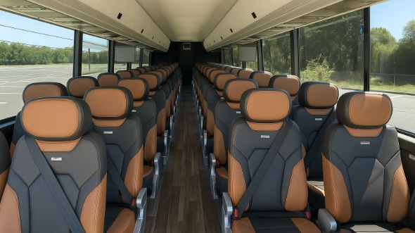 Interior of Charter Bus Company Attleboro's 50 Passenger Charter Bus in Attleboro