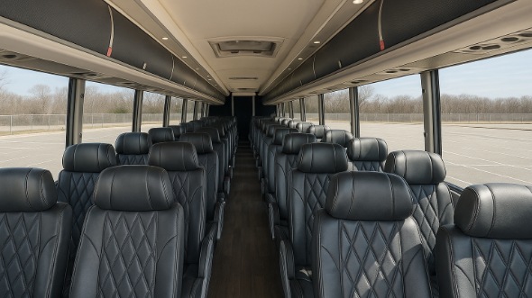 Interior of Charter Bus Company Attleboro's 54 Passenger Charter Bus in Attleboro