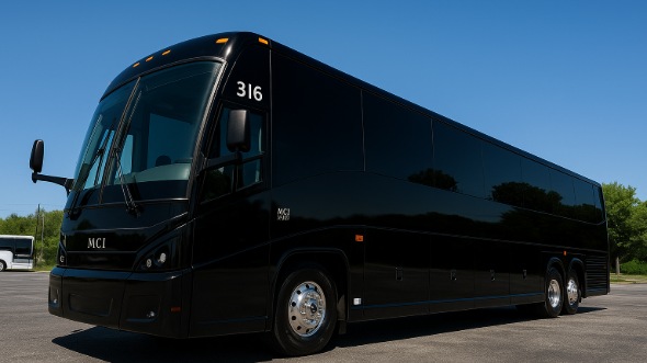 Exterior of Charter Bus Company Attleboro's 55 Passenger Charter Bus in Attleboro