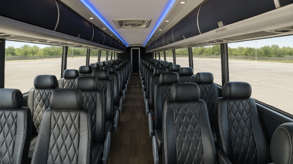 Interior of Charter Bus Company Brockton's 55 Passenger Charter Bus in Brockton