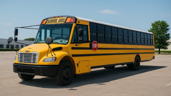 Exterior of Charter Bus Company Attleboro's School Bus in Attleboro