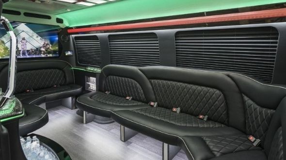 Interior of Charter Bus Company Attleboro's Sprinter Limo in Attleboro